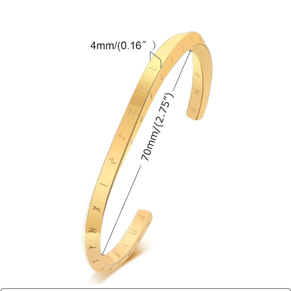 New Gold Nordic Viking Cuff Twist Bracelet - Picture 4 of 10